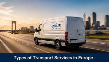 Forskellige typer af transportydelser i Europa, herunder expressleveringsvogne og full truck load-logistikoperationer